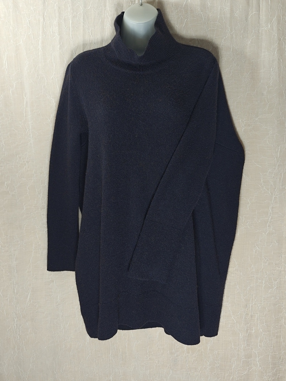 COS Navy Turtleneck Alpaca/Wool Sweater